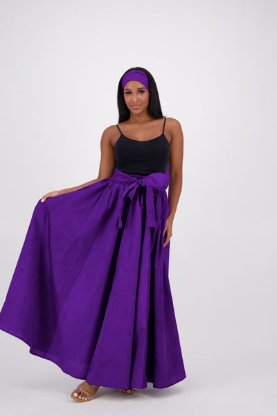 SIlk/Poly Blend Long Maxi Skirt 24317 Purple