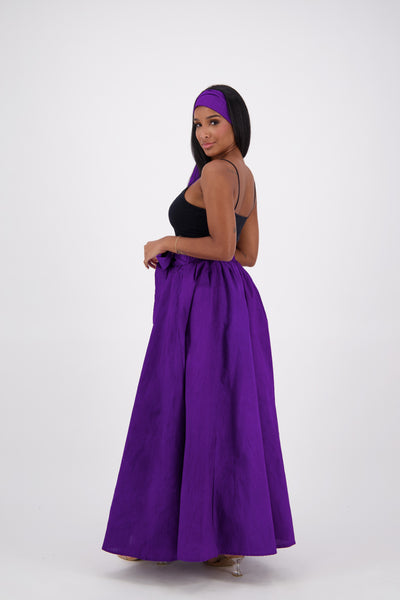 SIlk/Poly Blend Long Maxi Skirt 24317 Purple