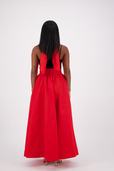 SIlk/Poly Blend Long Maxi Skirt 24317 Red
