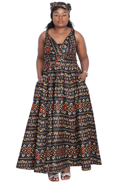 African Print Infinity Wrap Dress 16117-257