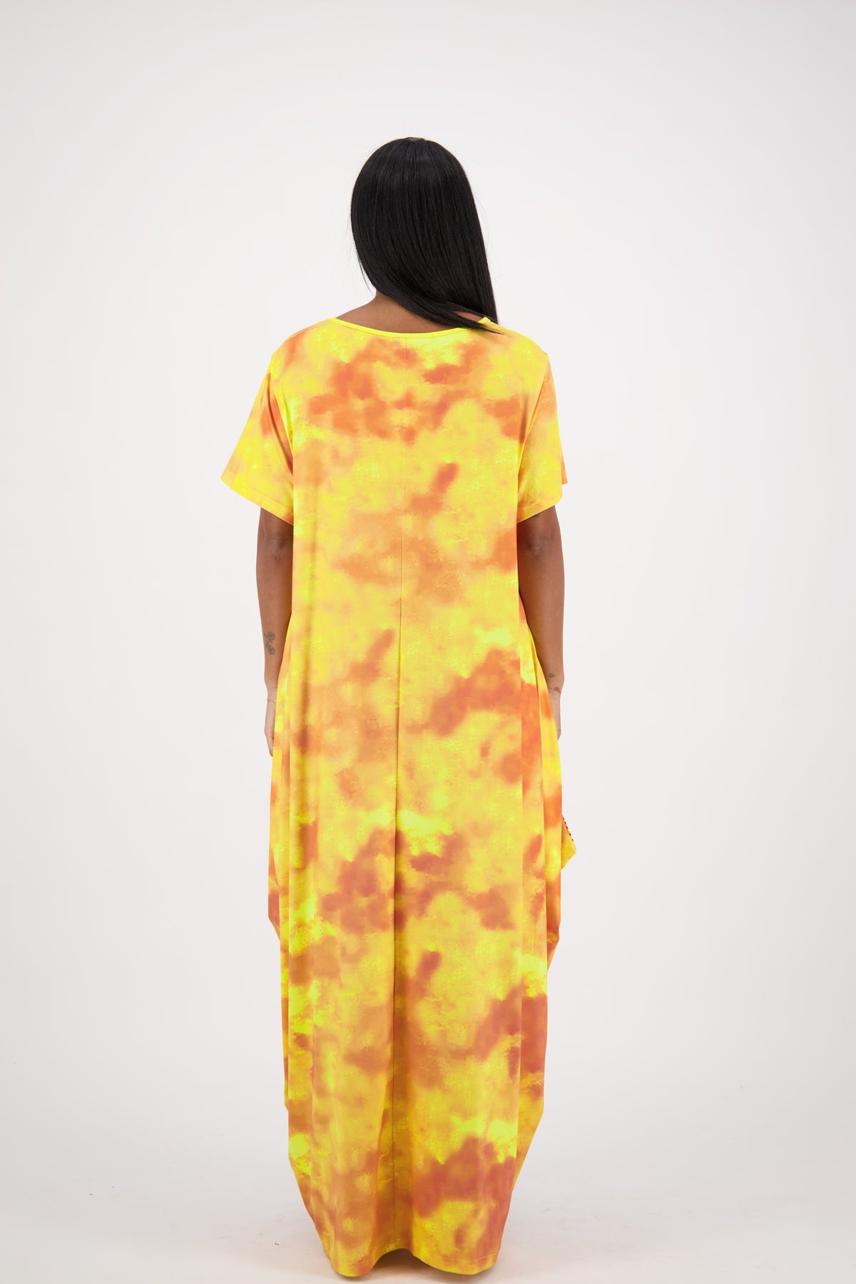Yellow Butterfly/Tribal Print Kaftan CH8857