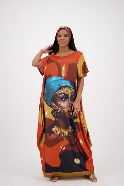 African Jewelry Print Kaftan CH8855
