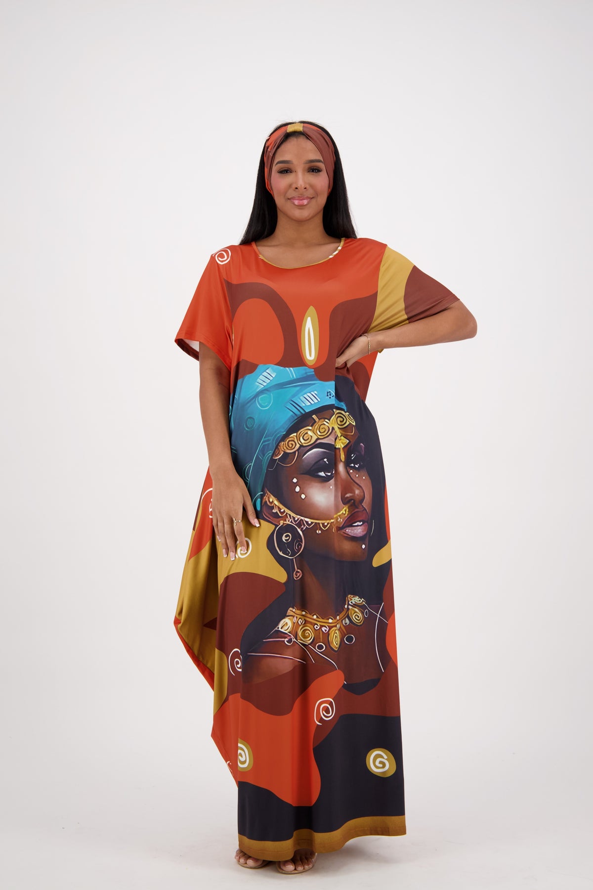 African Jewelry Print Kaftan CH8855