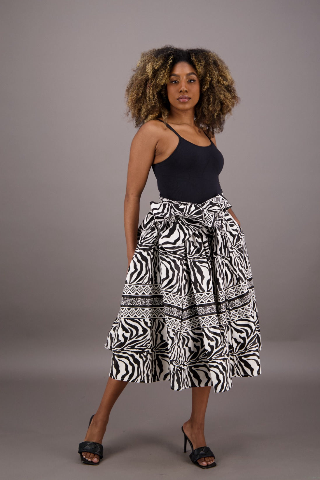 Mid-Length African Print Skirt 16321-261