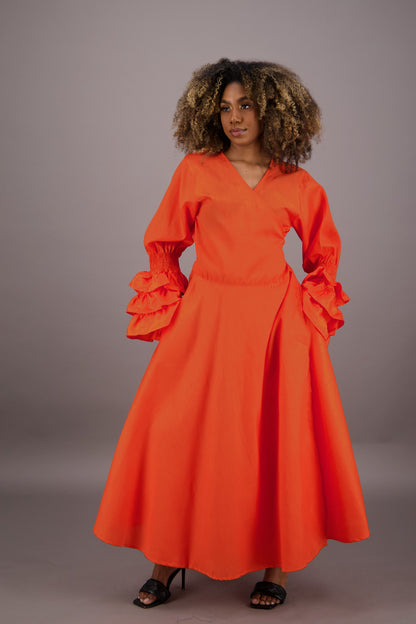 Solid Color Wrap Dress