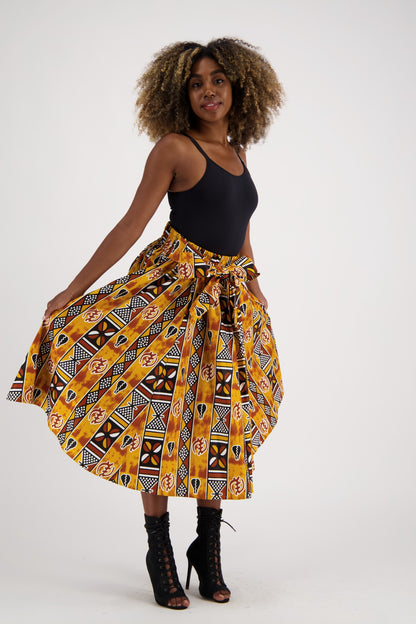 Mid-Length African Print Skirt 16321-249