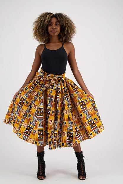 Mid-Length African Print Skirt 16321-249