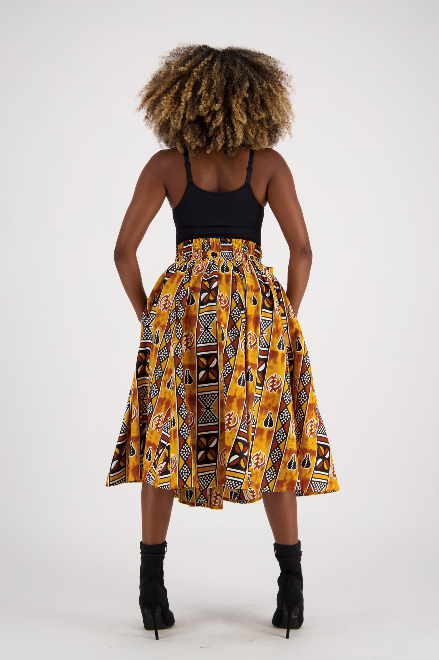 Mid-Length African Print Skirt 16321-249