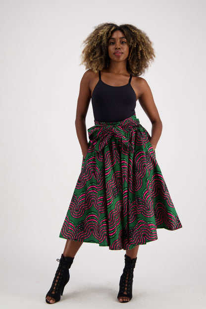 Mid-Length African Print Skirt 16321-243