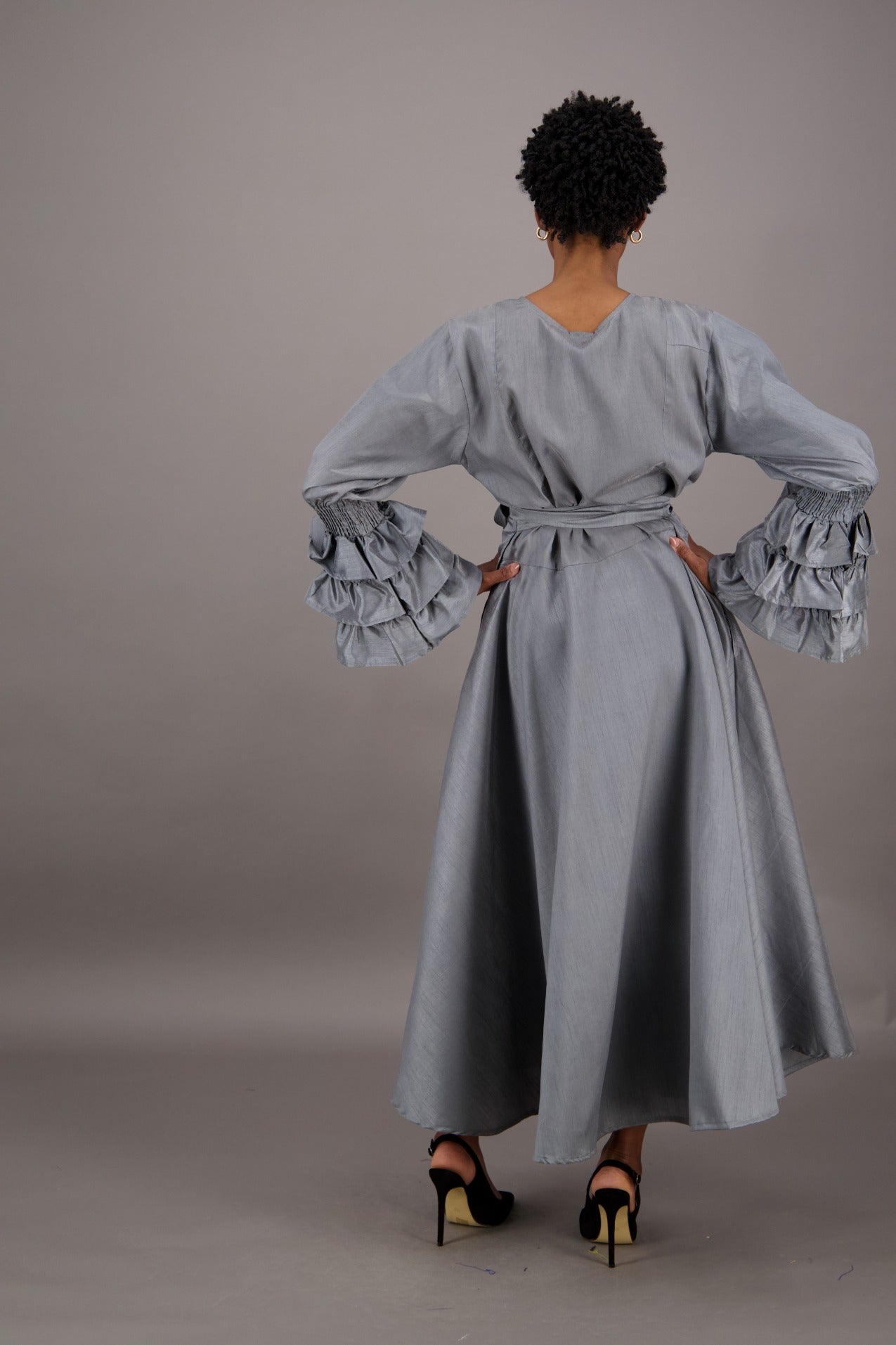 Solid Color Wrap Dress