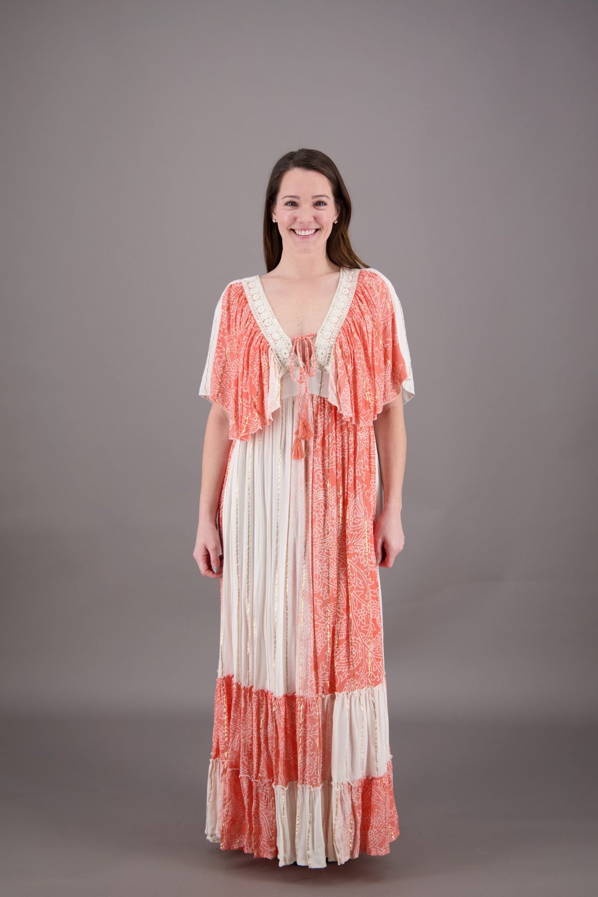 Summer Boho Dress Maxi | Elegant Bridesmaid Dresses in Peach & Mint C1 / 1X/2X Summer Boho Dress Maxi | Elegant Bridesmaid Dresses in Peach & Mint C1 / 1X/2X