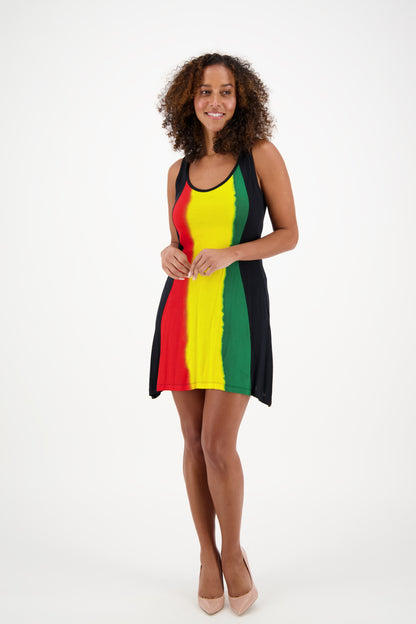 Open Back Rasta Middy Dress R-482