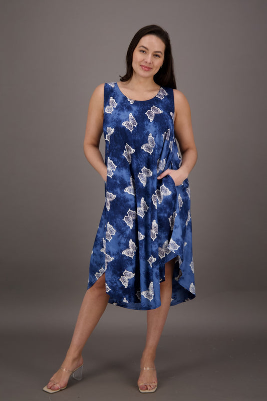 Butterfly Print Tie Dye Resort Dress 17143