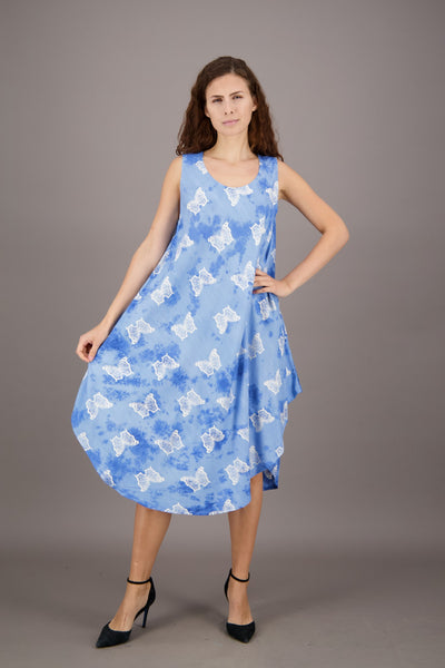 Butterfly Print Tie Dye Resort Dress 17143