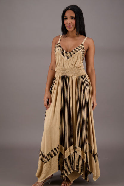 Regal Flair Acid Wash Maxi Dress ADL-24339