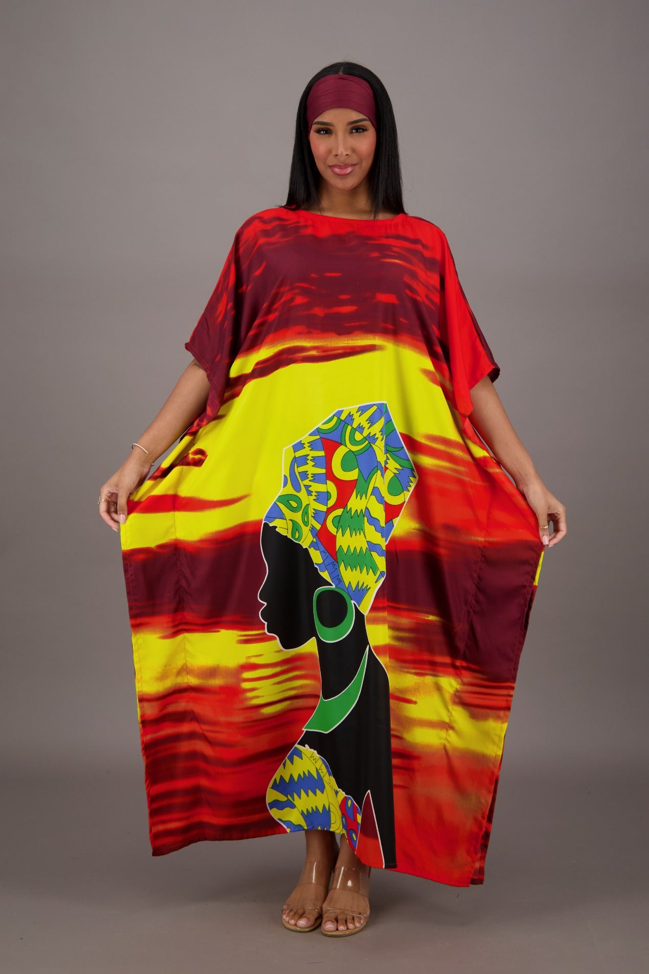 Vibrant Sunset African Print Kaftan KAF-42201