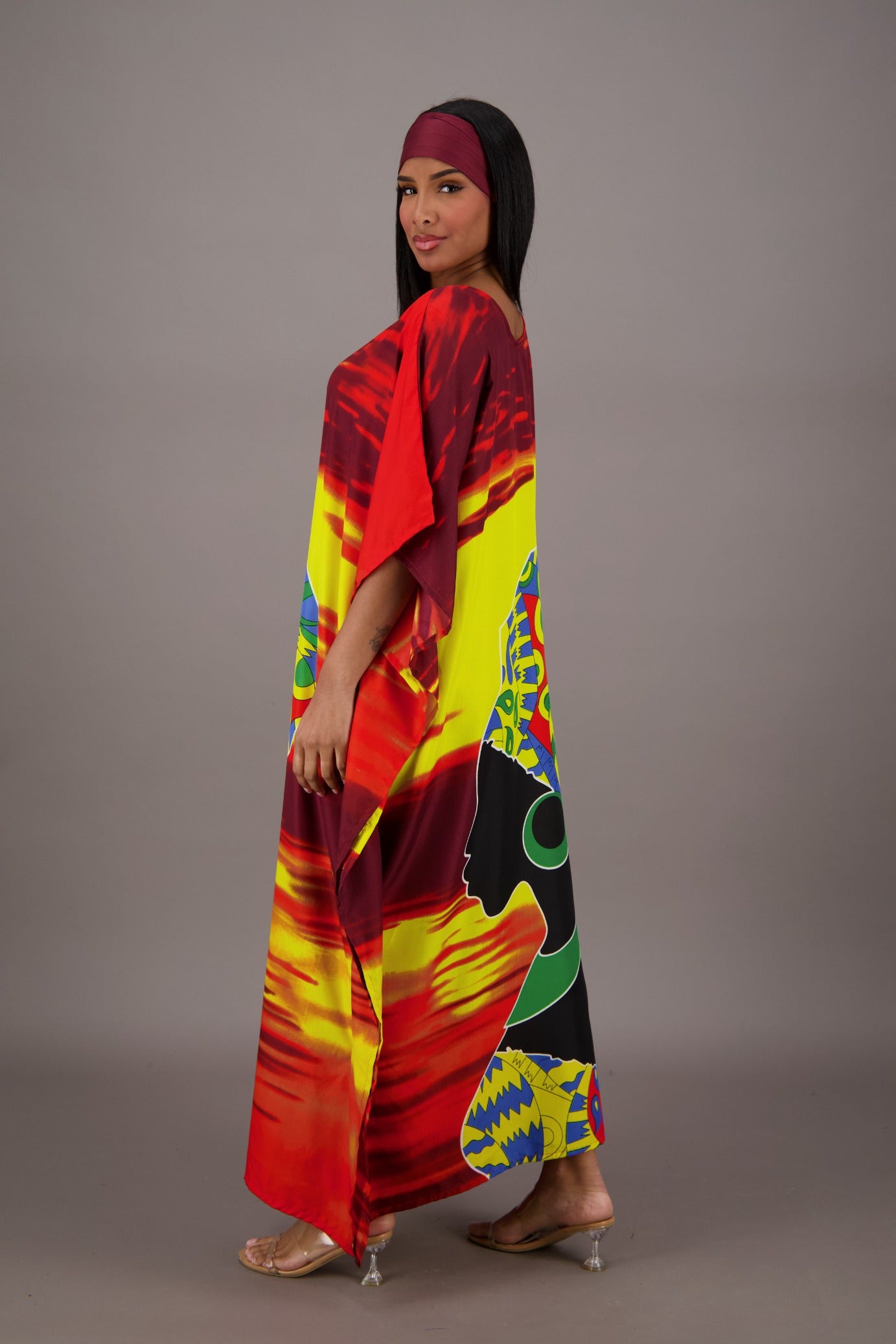 Vibrant Sunset African Print Kaftan KAF-42201