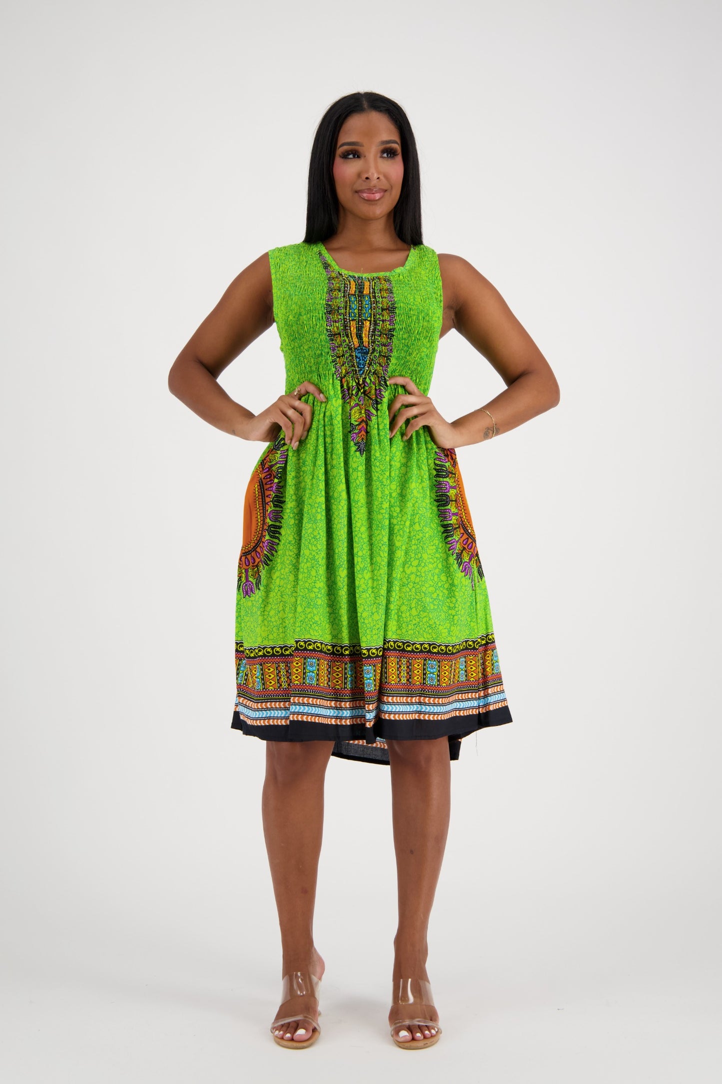 Dashiki Print Tank Dress 3639