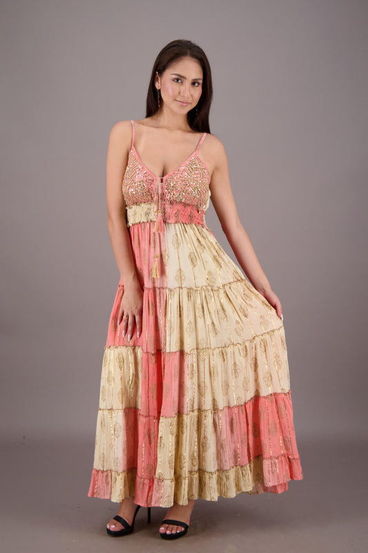Sunrise Glow Embellished Maxi 24736