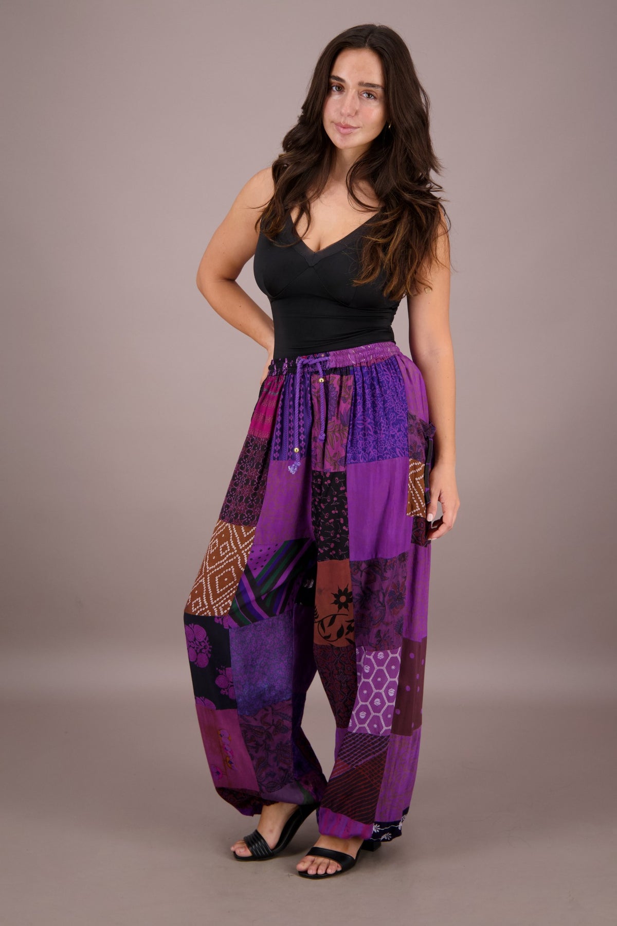 Wide Leg Patchwork Pants PAT-3259
