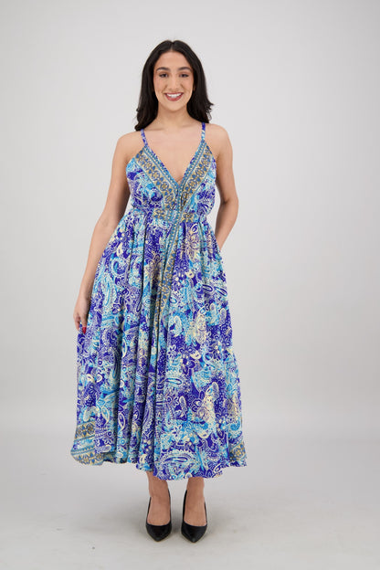 The Zaria Maxi Dress - Artful Bloom AB-16108