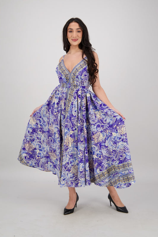 The Zaria Maxi Dress - Artful Bloom AB-16108