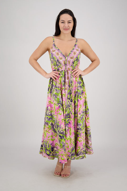The Zaria Maxi Dress – Painted Mirage  AB-16082