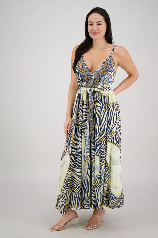 The Zaria Maxi Dress - Safari Luxe AB-16104