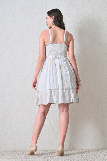 26451 Bohemian Embroidered Tassel Sundress