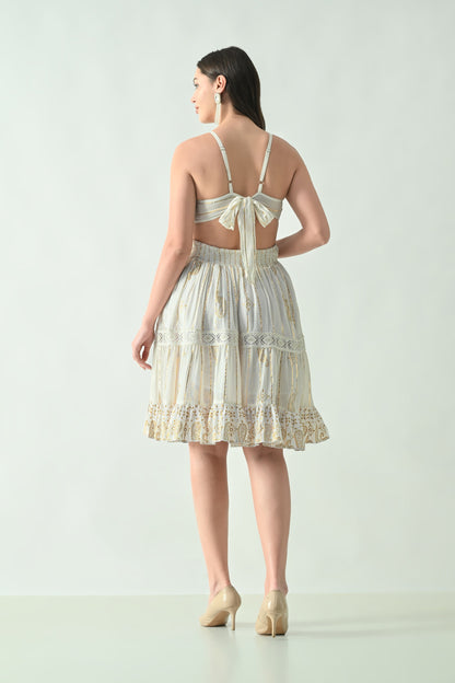 26462 Boho Embroidered Midi Dress with Spaghetti Straps – Rayon