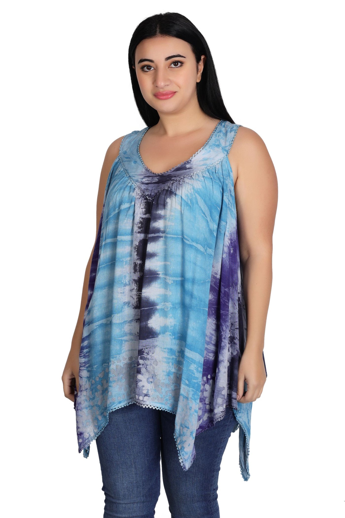 Handkerchief Bottom Tie Dye Tank 17793 - Advance Apparels Inc