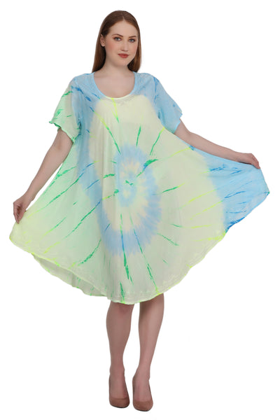 Neon Tie Dye Cap Sleeve Dress 442128