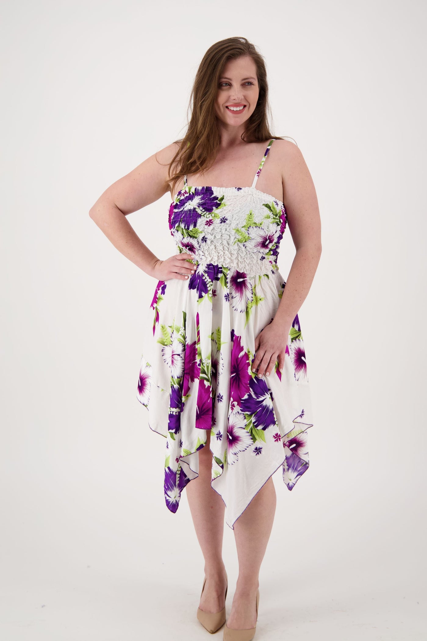 Long Fairytale Bottom Floral Print Beach Dress TH-349