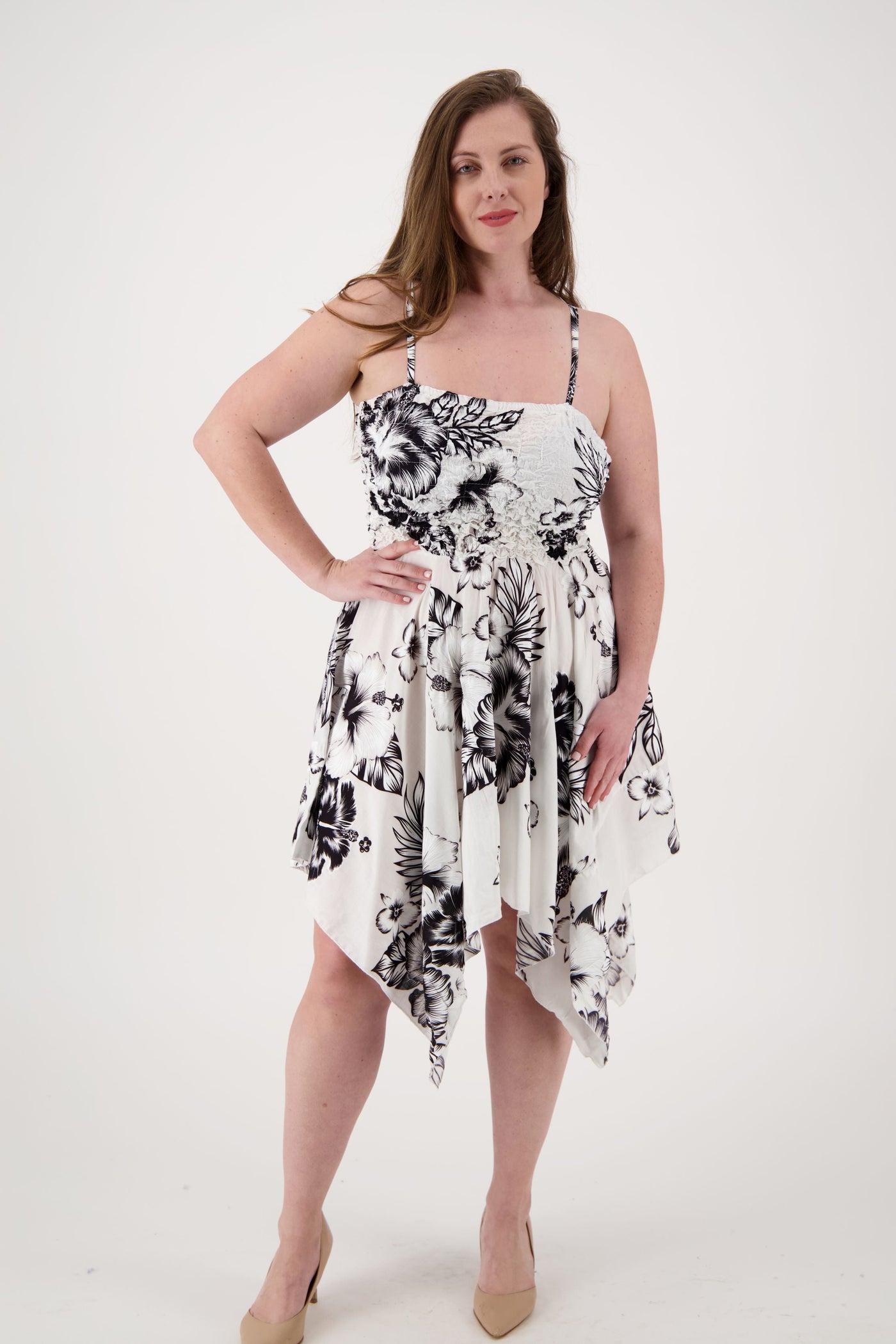 Long Fairytale Bottom Floral Print Beach Dress TH-349 - Advance Apparels Inc