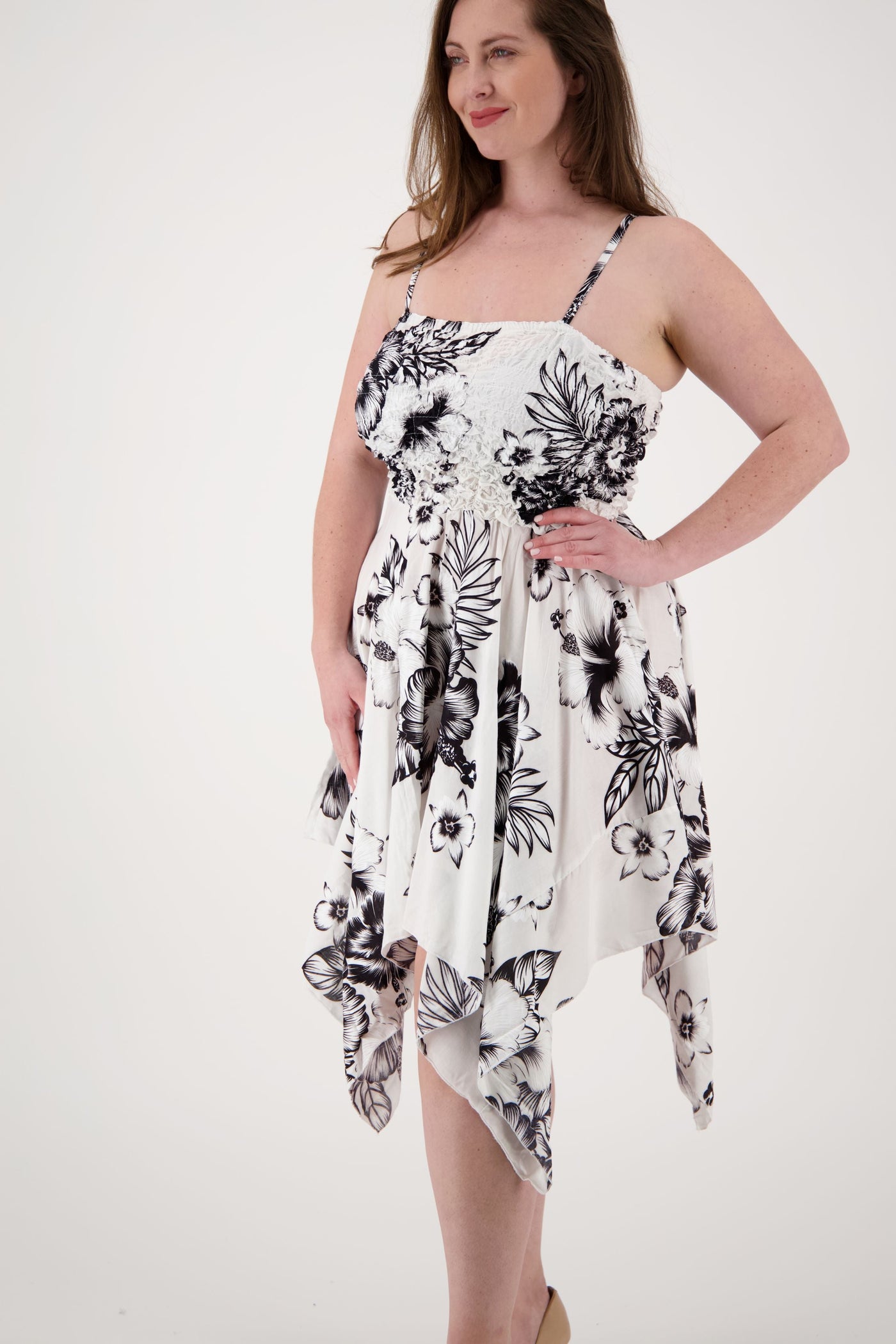 Long Fairytale Bottom Floral Print Beach Dress TH-349