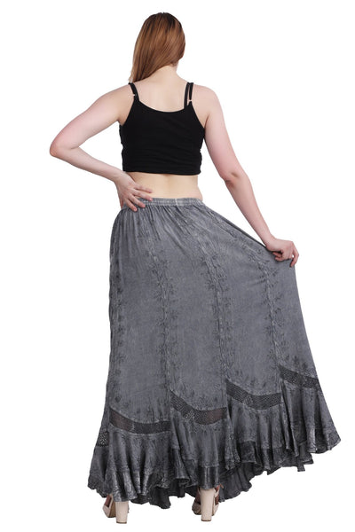 Acid Wash Skirt One Size 6 Colors 13225 - Advance Apparels Inc