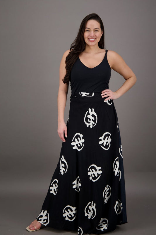 Adinkra Block Print Wrap Skirt 24785 - Advance Apparels Inc