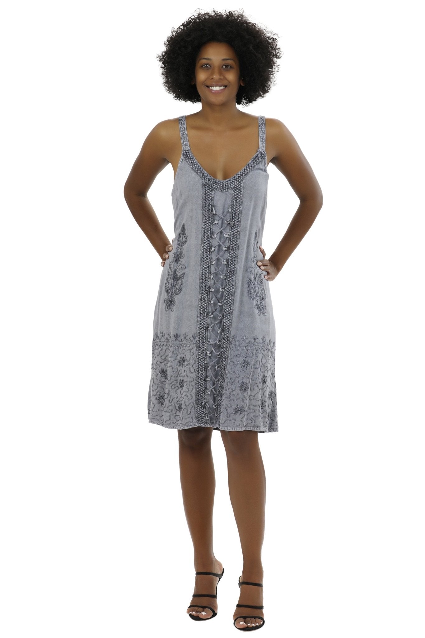Adjustable Acid Wash Dress 1105 - Advance Apparels Inc