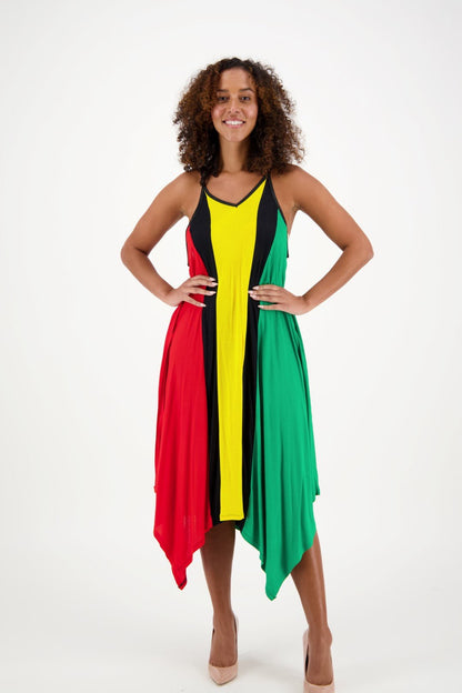 Adjustable Strap Rasta Dress R-476 Adjustable Strap Rasta Dress R-476