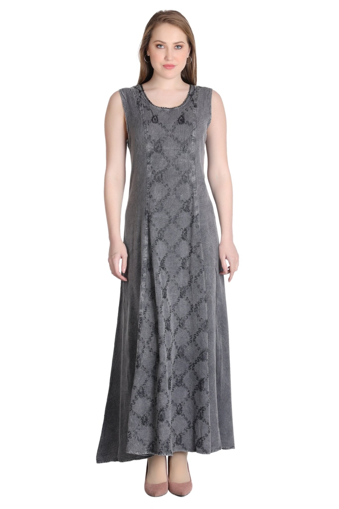 ADL - 30328 Sleeveless Acid Wash Dress ADL - 30328 - Advance Apparels Inc