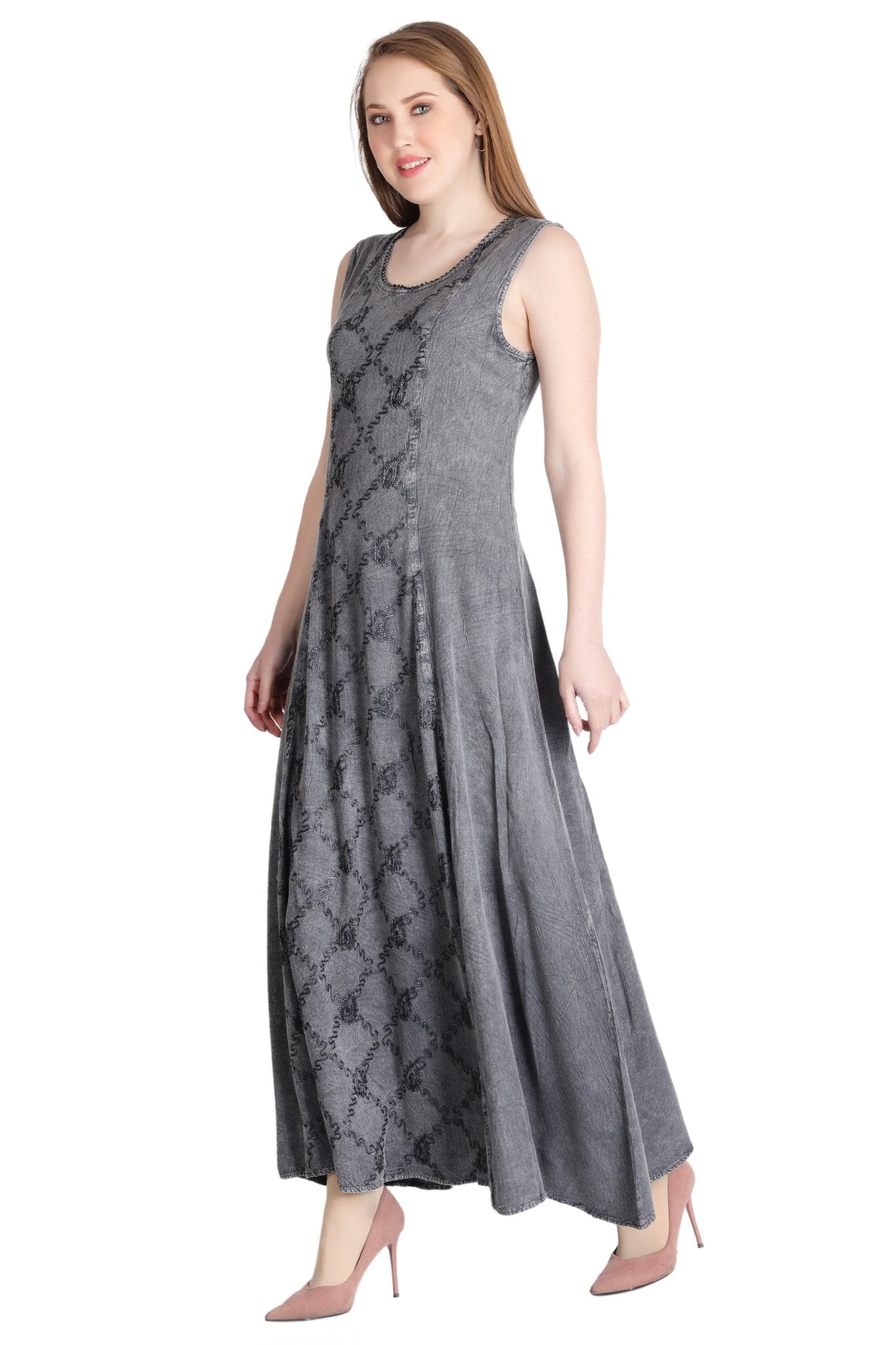 ADL - 30328 Sleeveless Acid Wash Dress ADL - 30328 - Advance Apparels Inc