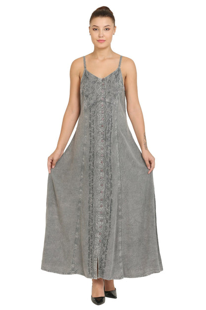 Advance Apparels Boho Acid Wash Dress 15228 - Advance Apparels Inc
