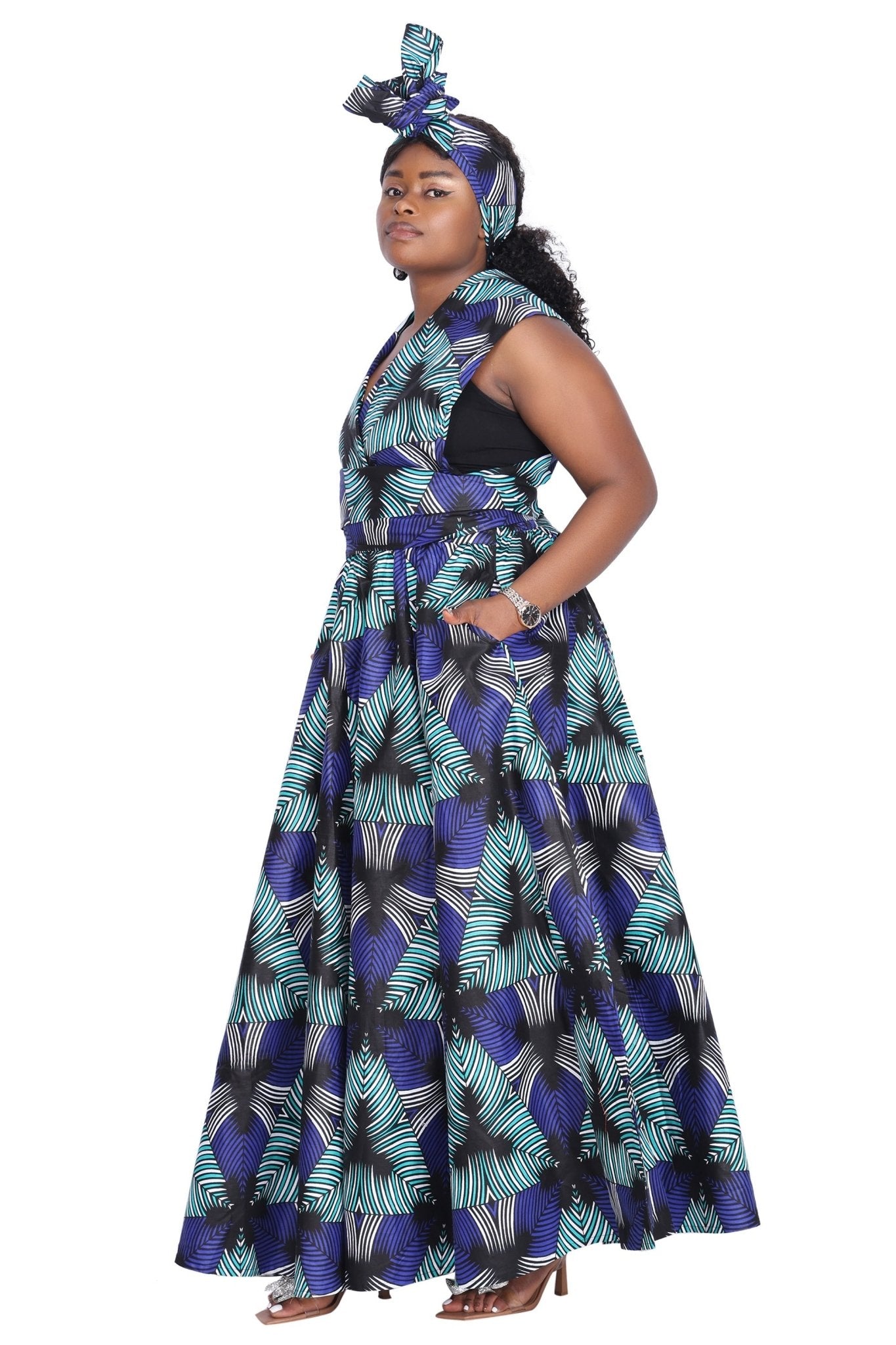 African Print Infinity Wrap Dress 16117 - 253 - Advance Apparels Inc