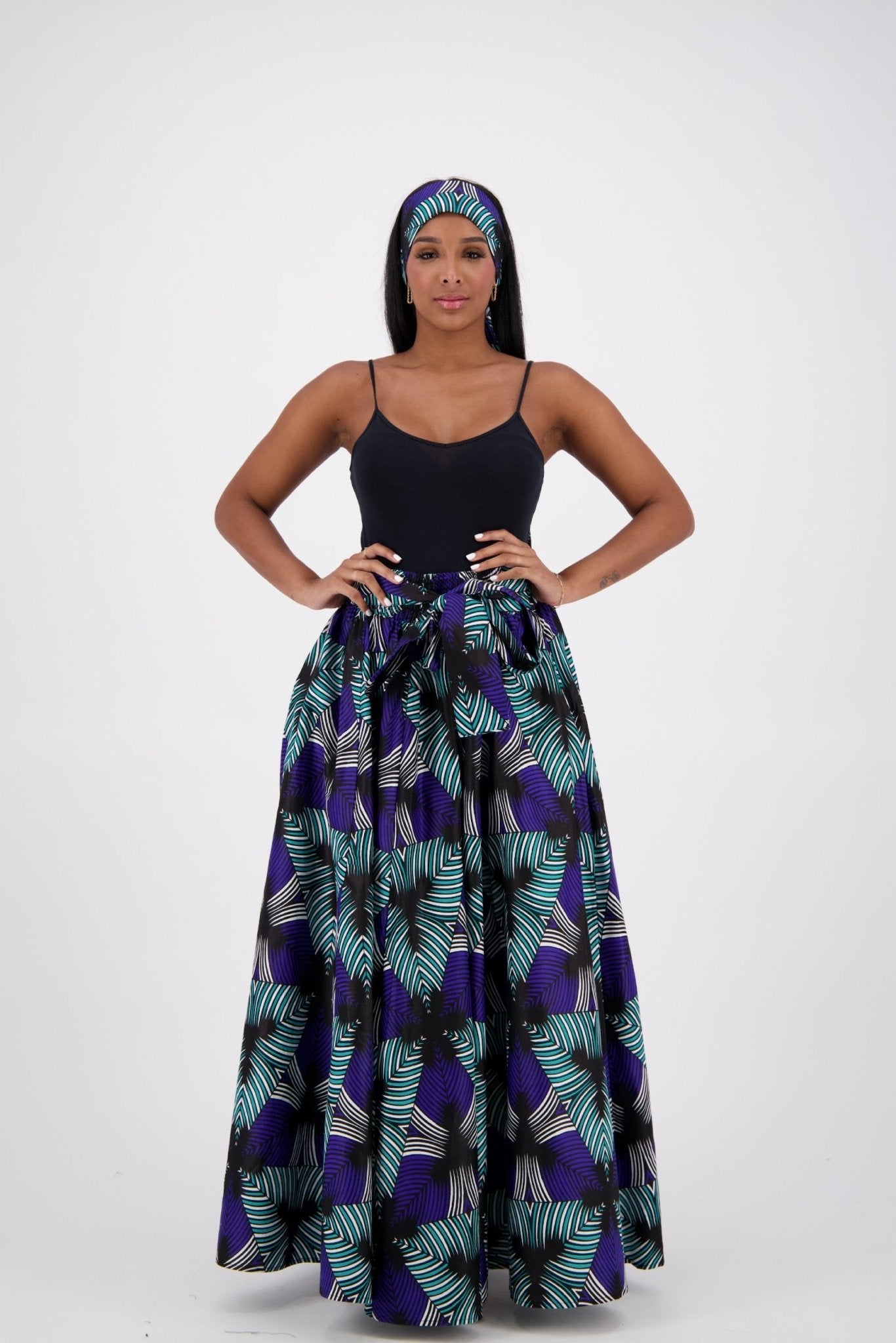 African Print Maxi Skirt 16317-253 - Advance Apparels Inc