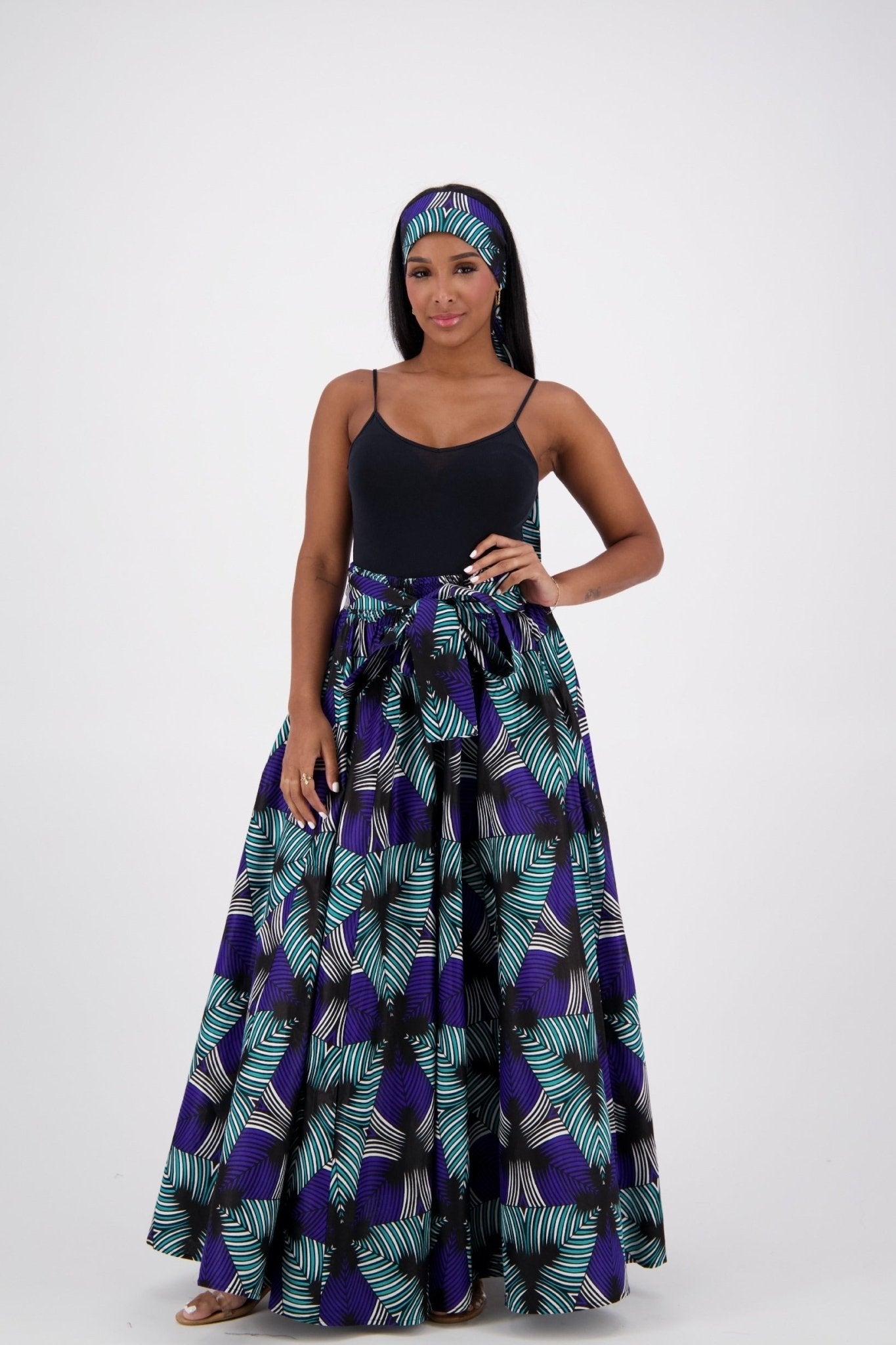 African Print Maxi Skirt 16317-253 - Advance Apparels Inc
