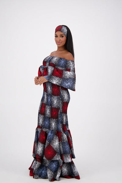 African Print Mermaid Dress AD-2289-241 - Advance Apparels Inc