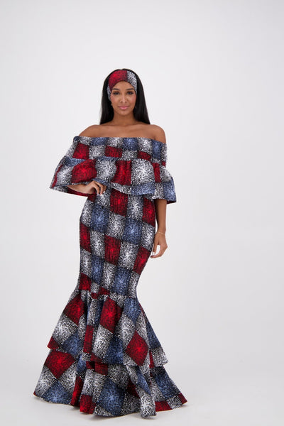 African Print Mermaid Dress AD-2289-241 - Advance Apparels Inc