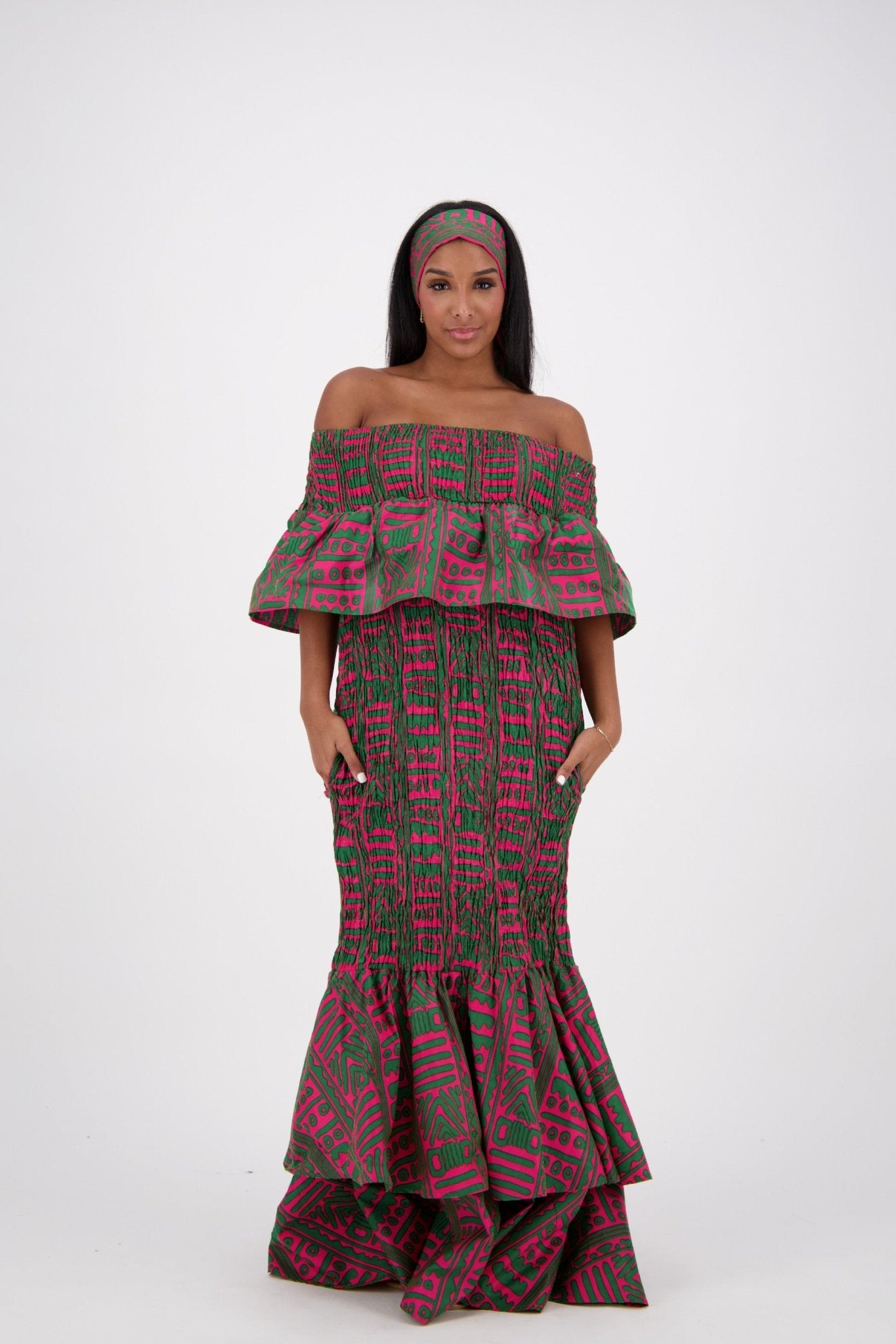 African Print Mermaid Dress AD-2289-250 - Advance Apparels Inc