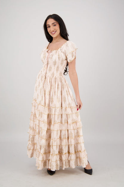 Amira Smocked Tier Dress 25102 - Advance Apparels Inc