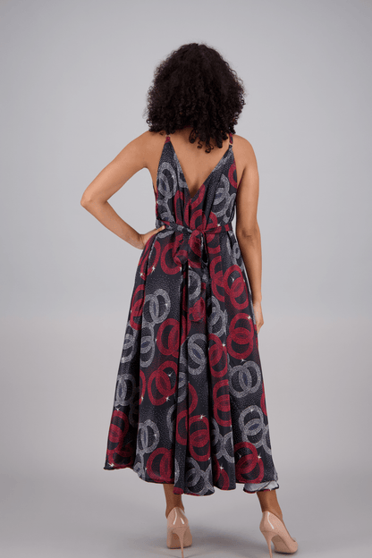 Ankara Print Silk Maxi Dress AB16067 - Advance Apparels Inc